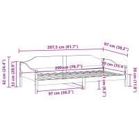 vidaXL Sängram utan madrass vit 90x200 cm massiv furu - Bild 10