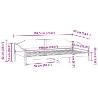 vidaXL Sängram utan madrass vit 90x190 cm massiv furu - Bild 10