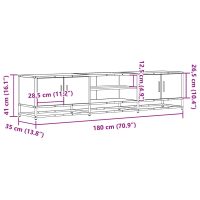 vidaXL Tv-bänk rökfärgad ek 180x35x41 cm konstruerat trä - Bild 10