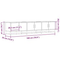 vidaXL Tv-bänk sonoma-ek 180x35x41 cm konstruerat trä - Bild 10