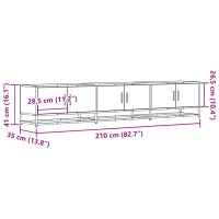 vidaXL Tv-bänk grå sonoma 210x35x41 cm konstruerat trä - Bild 10
