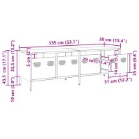 vidaXL Tv-bänk svart 135x39x43,5 cm kallvalsat stål - Bild 12