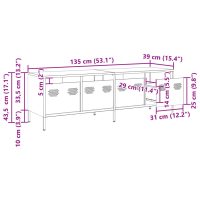 vidaXL Tv-bänk olivgrön 135x39x43,5 cm kallvalsat stål - Bild 11