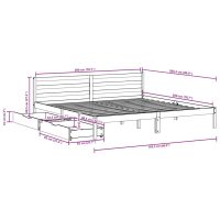 vidaXL Sängram utan madrass vaxbrun 200x200 cm massiv furu - Bild 12