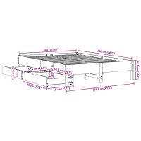 vidaXL Sängram utan madrass vaxbrun 160x200 cm massiv furu - Bild 11