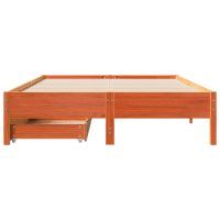 vidaXL Sängram utan madrass vaxbrun 135x190 cm massiv furu - Bild 4