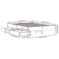 vidaXL Sängram utan madrass vaxbrun 135x190 cm massiv furu - Bild 11