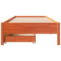 vidaXL Sängram utan madrass vaxad brun 90x190 cm massiv furu - Bild 4