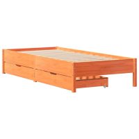 vidaXL Sängram utan madrass vaxbrun 75x190 cm massiv furu - Bild 3