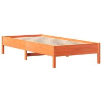 vidaXL Sängram utan madrass vaxbrun 75x190 cm massiv furu - Bild 5