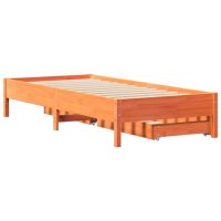 vidaXL Sängram utan madrass vaxbrun 75x190 cm massiv furu - Bild 8