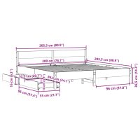 vidaXL Sängram utan madrass vaxbrun 200x200 cm massiv furu - Bild 12