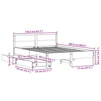 vidaXL Sängram utan madrass vaxbrun 150x200 cm massiv furu - Bild 12