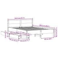 vidaXL Sängram utan madrass vaxbrun 140x200 cm massiv furu - Bild 12