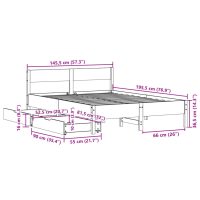 vidaXL Sängram utan madrass vaxbrun 140x190 cm massiv furu - Bild 12