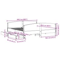 vidaXL Sängram utan madrass vaxbrun 200x200 cm massiv furu - Bild 12