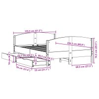 vidaXL Sängram utan madrass vaxbrun 150x200 cm massiv furu - Bild 12