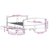 vidaXL Sängram utan madrass vaxbrun 140x200 cm massiv furu - Bild 12