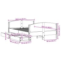 vidaXL Sängram utan madrass vaxbrun 135x190 cm massiv furu - Bild 12