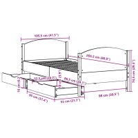 vidaXL Sängram utan madrass vaxbrun 100x200 cm massiv furu - Bild 12