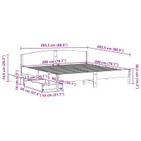 vidaXL Sängram utan madrass vaxbrun 200x200 cm massiv furu - Bild 11