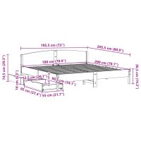 vidaXL Sängram utan madrass vaxbrun 180x200 cm massiv furu - Bild 11