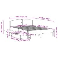 vidaXL Sängram utan madrass vaxbrun 150x200 cm massiv furu - Bild 11