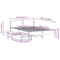 vidaXL Sängram utan madrass vaxbrun 140x200 cm massiv furu - Bild 11