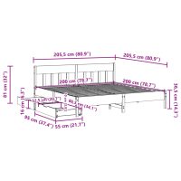 vidaXL Sängram utan madrass vaxbrun 200x200 cm massiv furu - Bild 11