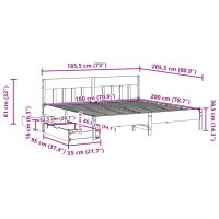 vidaXL Sängram utan madrass vaxbrun 180x200 cm massiv furu - Bild 11