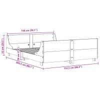 vidaXL Sängram utan madrass 150x200 cm massiv furu - Bild 9