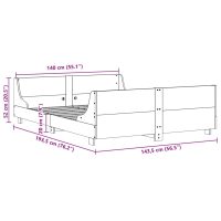 vidaXL Sängram utan madrass 140x190 cm massiv furu - Bild 9