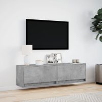 vidaXL Väggmonterad tv-bänk LED betonggrå 140x31x38 cm - Bild 4