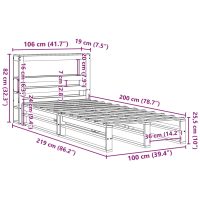 vidaXL Sängram utan madrass 100x200 cm massiv furu - Bild 12