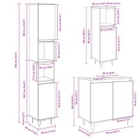 vidaXL Badrumsmöbler set 3 delar sonoma-ek konstruerat trä - Bild 11