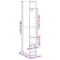 vidaXL Garderob sonoma-ek 30x50x200 cm konstruerat trä - Bild 9