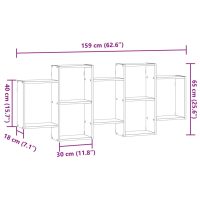 vidaXL Vägghylla vit 159x18x65 cm konstruerat trä - Bild 10