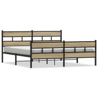 vidaXL Sängram utan madrass metall sonoma-ek 183x213 cm - Bild 2