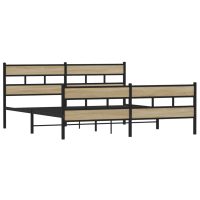 vidaXL Sängram utan madrass metall sonoma-ek 183x213 cm - Bild 3