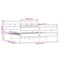 vidaXL Sängram utan madrass metall sonoma-ek 183x213 cm - Bild 9