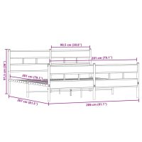 vidaXL Sängram utan madrass metall sonoma-ek 200x200 cm - Bild 9