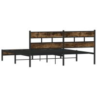 vidaXL Sängram utan madrass metall rökfärgad ek 193x203 cm - Bild 6