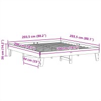 vidaXL Sängram utan madrass 200x200 cm massiv furu - Bild 9