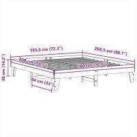 vidaXL Sängram utan madrass 180x200 cm massiv furu - Bild 9