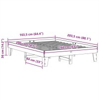 vidaXL Sängram utan madrass 160x200 cm massiv furu - Bild 9