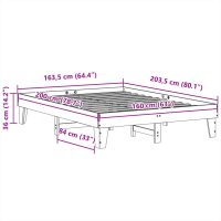 vidaXL Sängram utan madrass vit 160x200 cm massiv furu - Bild 9