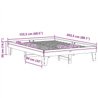 vidaXL Sängram utan madrass 150x200 cm massiv furu - Bild 9