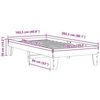 vidaXL Sängram utan madrass 100x200 cm massiv furu - Bild 9