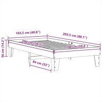 vidaXL Sängram utan madrass vit 100x200 cm massiv furu - Bild 9