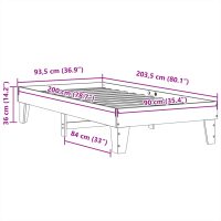 vidaXL Sängram utan madrass vit 90x200 cm massiv furu - Bild 9